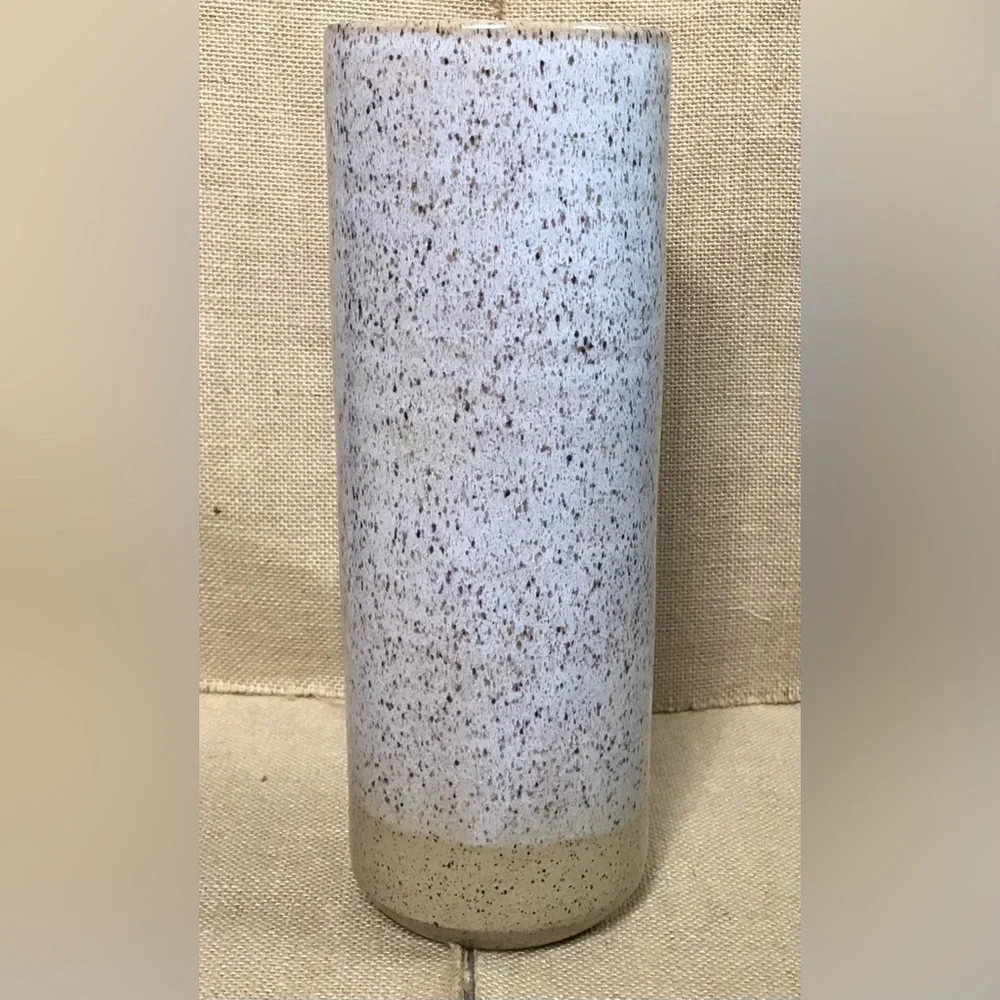 Wizard Of Clay Pottery Tall Cylinder Vase Neutral Cottagecore Minimalist Rustic